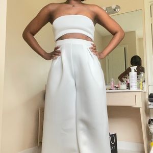 White bandeau matching set
